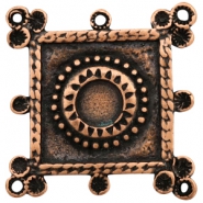 Charms TQ metal square with setting for Swarovski PP32 Copper (Nickel Free)