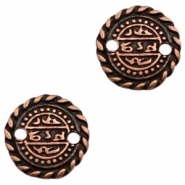 Charms TQ metal connector Oriental coin 17mm Copper (Nickel Free)