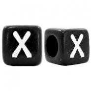 Acrylic letter beads letter X Black