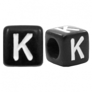 Acrylic letter beads letter K Black