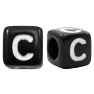 Acrylic letter beads letter C Black