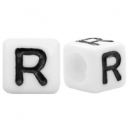 Acrylic letter beads letter R White