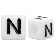 Acrylic letter beads letter N White