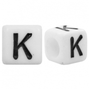 Acrylic letter beads letter K White