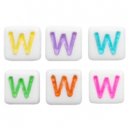 Acrylic letter beads letter W Multicolour-White