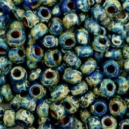 Miyuki seed beads 6/0 Opaque Picasso Cobalt Blue 6-4518