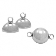 Stainless Steel findings magnetic clasp ball 6mm Antique Silver