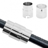 Stainless Steel findings magnetic clasp &Oslash;8mm Antique Silver