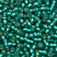 Miyuki seed beads 8/0 Silverlined Matte Teal Green 8-2425F