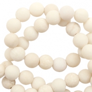 Natural stone beads Marble 8mm matt Off White