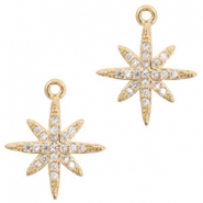 Metal rhinestone charms star Gold
