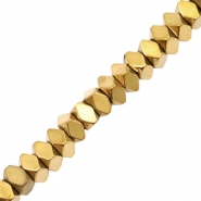 Hematite beads faceted disc Gold