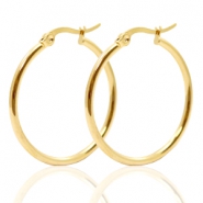 Stainless Steel earrings creole 30mm Gold