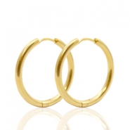 Stainless Steel earrings creole 25mm Gold