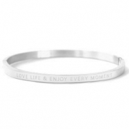 Stainless steel bracelets "LOVE LIFE AND ENJOY EVERY MOMENT" Silver