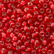 Miyuki seed beads 8/0 Silverlined Flame Red 8-10
