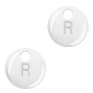 Metal charms initial R Antique Silver (nickel free)