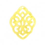 Resin pendants rhombus baroque Sunshine Yellow
