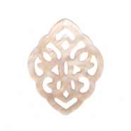 Resin pendants rhombus baroque Light Semolina Beige
