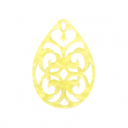 Resin pendants drop baroque Sunshine Yellow