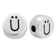 DQ European metal letter beads &Uuml; Antique Silver (nickel free)