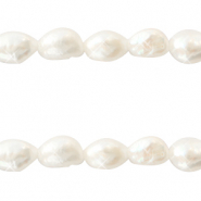 BQ Freshwater pearls nugget oval 7x3mm Natural White