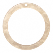 Resin pendants round 35mm Light Semolina Beige