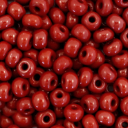 Preciosa glass seed beads 6/0-93300 Natural Opaque-Port Royale Red