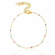 Stainless steel bracelets rainbow Gold