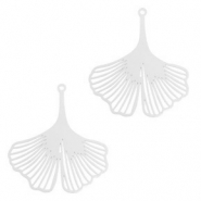 Bohemian charms Ginkgo leaf Silver (nickel free)