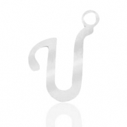 Stainless steel charms initial U Silver