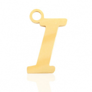 Stainless steel charms initial I Gold