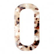 Resin pendants oblong oval 56x30mm Mixed Beige Brown