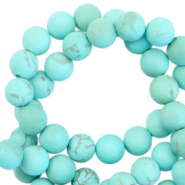 Natural stone beads 8mm matt Blue turquoise