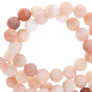 Natural stone beads Chalcedony (Quartz) 8mm matt Multicolour Beige Rose