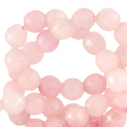 Natural stone beads Quartz faceted 8mm Blossom Pink-Opal AB Coating
