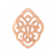 Resin pendants rhombus baroque Peach Pink