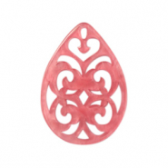 Resin pendants drop baroque 38x27mm Fruit Dove Pink