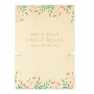Jewellery cards wood "jingle bells" Natural (natural wood colour)