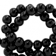 6 mm glass beads opaque Black