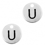 DQ European metal charms initial U Antique Silver (nickel free)