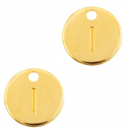 DQ European metal charms initial I Gold (nickel free)