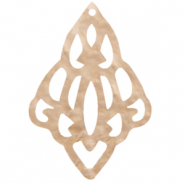 Resin pendants baroque diamond Light Semolina Beige