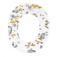 Resin pendants oval Silver Gold-Transparent