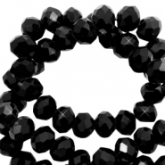 Top faceted beads 3x2mm disc Sky Black-Pearl Shine Coating