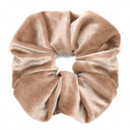 Scrunchies velvet hair tie Light Brown