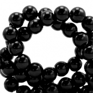 8 mm glass beads opaque Black