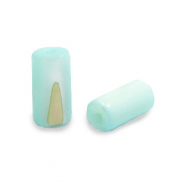 Shell beads tube Light Turquoise Blue