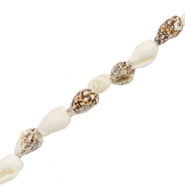 Shell beads Whelks Mixed Brown-White
