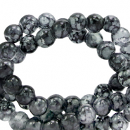 4 mm marbled glass beads Dark Grey